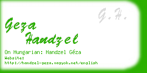 geza handzel business card